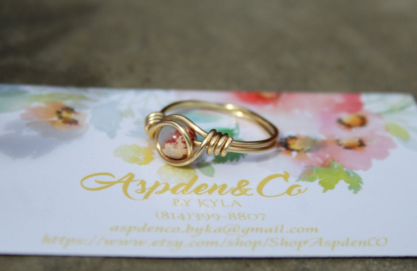 Impression Jasper Wire Wrapped Ring - Aspden & Co Limited Liability Company