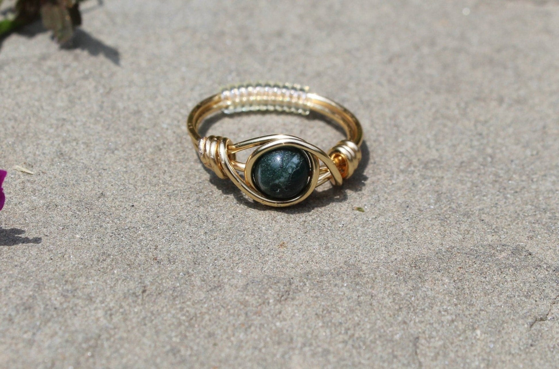 Indian Agate Wire Wrapped ring - Aspden & Co Limited Liability Company