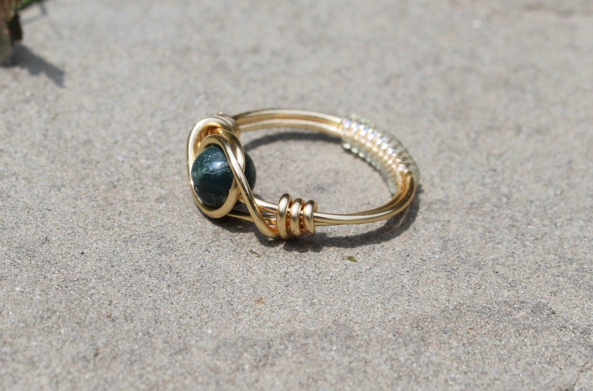 Indian Agate Wire Wrapped ring - Aspden & Co Limited Liability Company