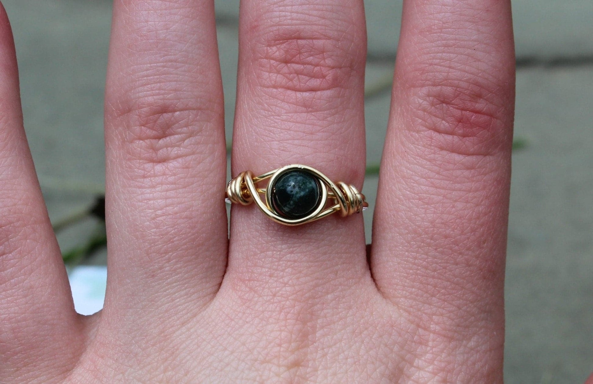 Indian Agate Wire Wrapped ring - Aspden & Co Limited Liability Company