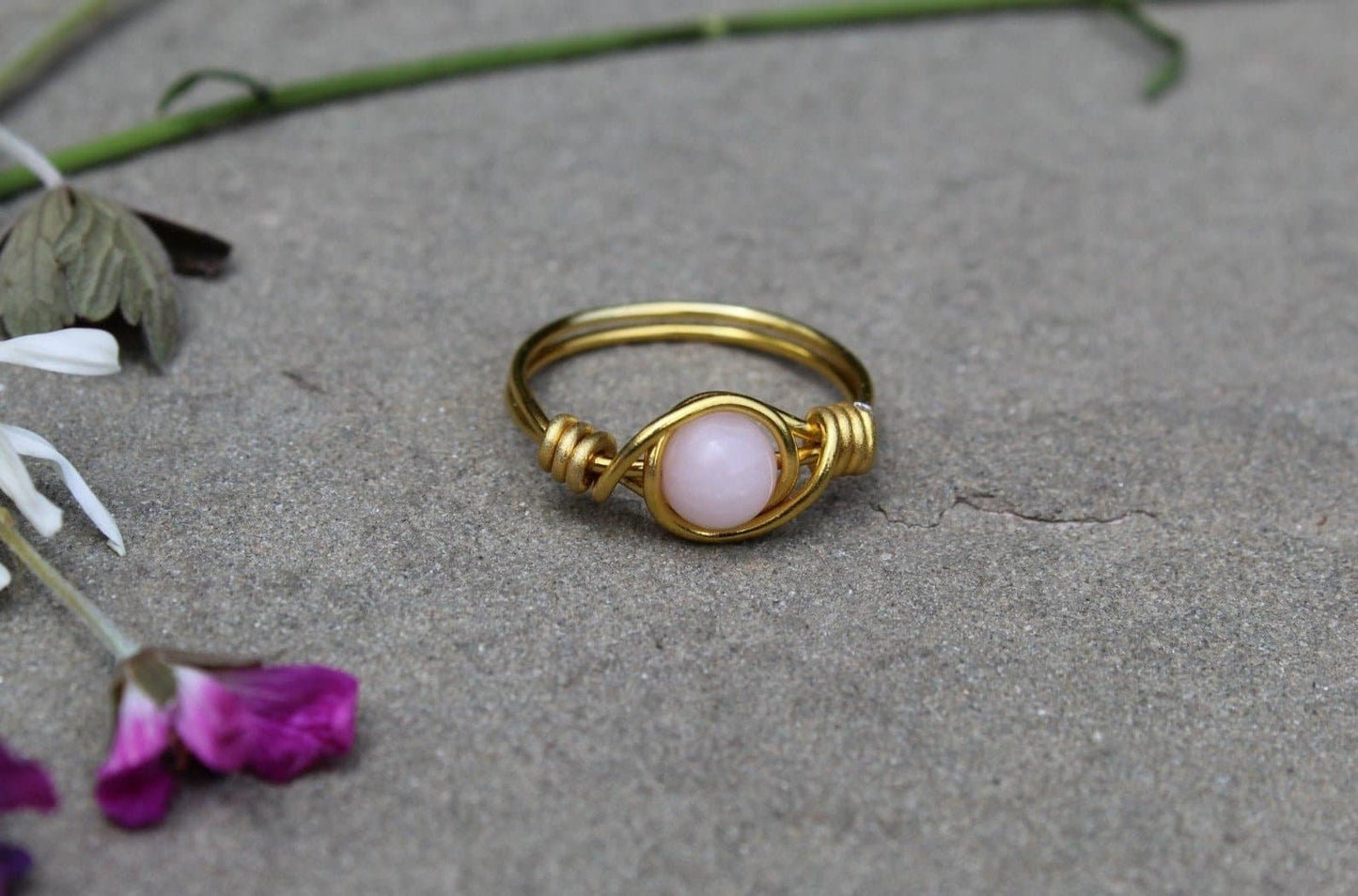 Rose Quartz Wire Wrapped Ring - Aspden & Co Limited Liability Company