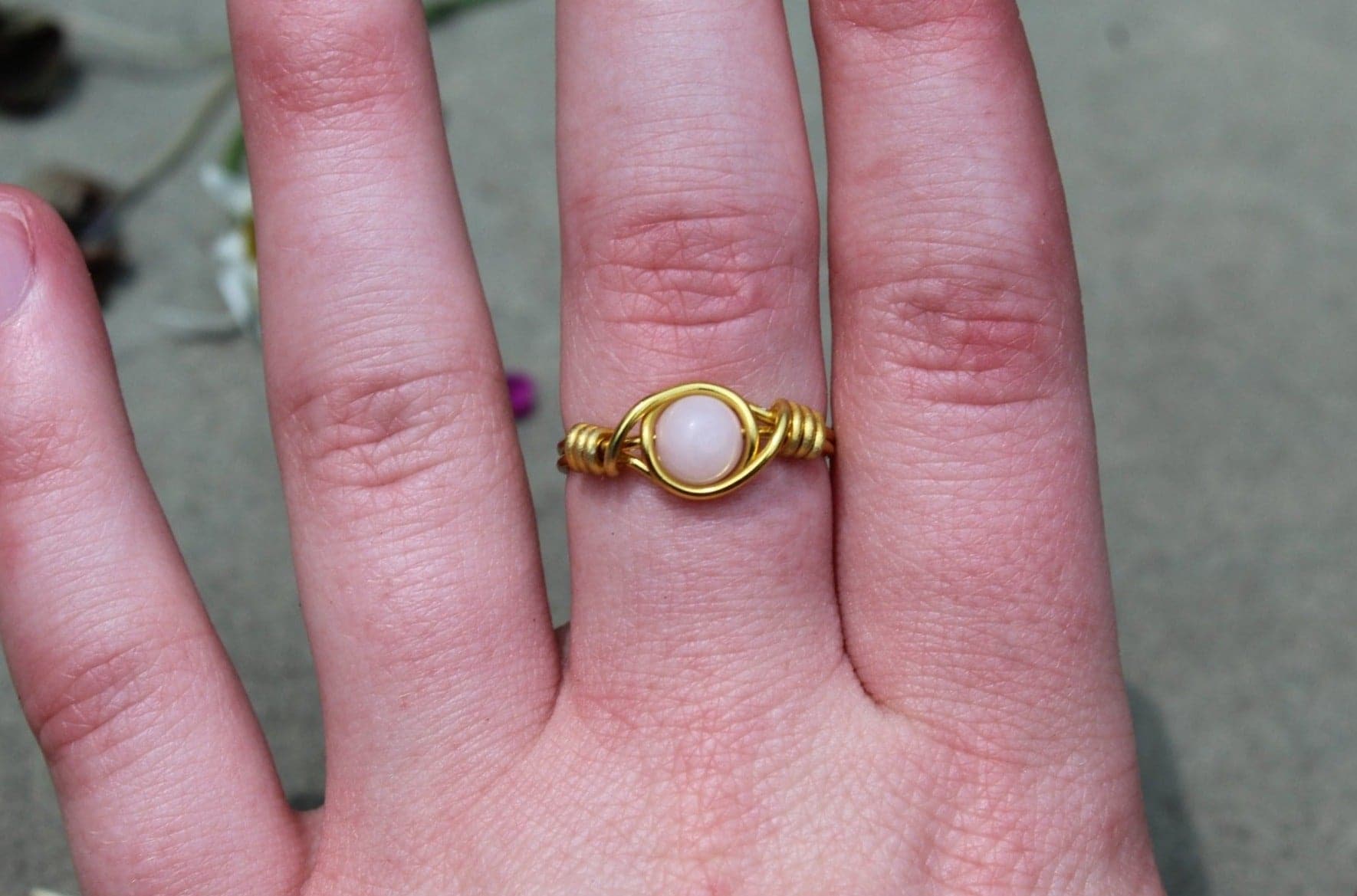 Rose Quartz Wire Wrapped Ring - Aspden & Co Limited Liability Company