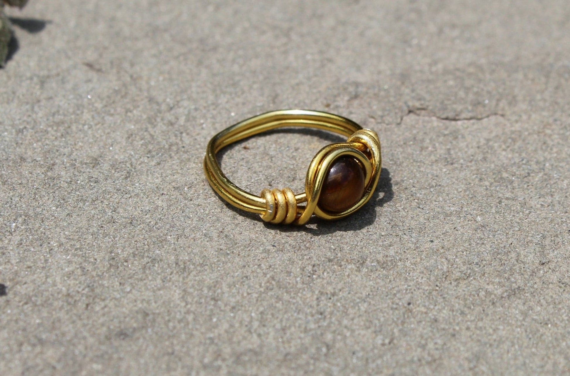 Tiger's Eye Wire Wrapped Ring - Aspden & Co Limited Liability Company