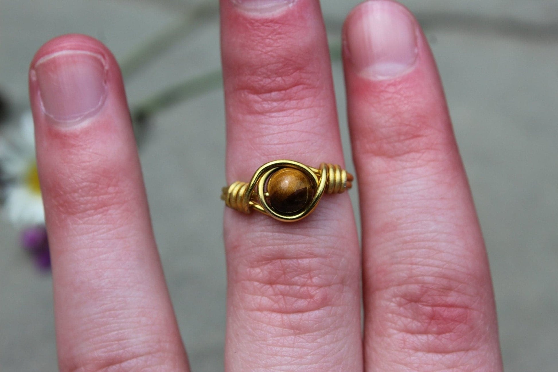 Tiger's Eye Wire Wrapped Ring - Aspden & Co Limited Liability Company