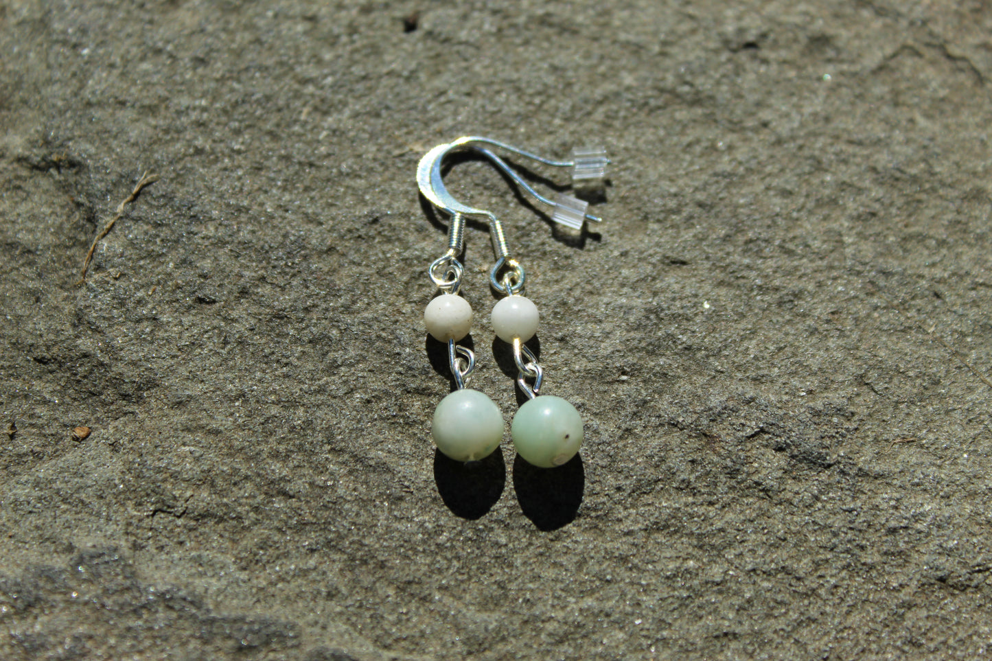 Silver Plated Amazonite Drop Earrings