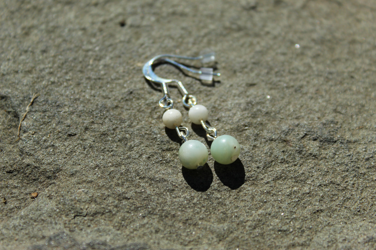 Silver Plated Amazonite Drop Earrings