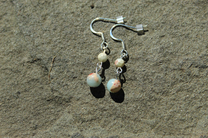 Silver Plated Impression Jasper Drop Earrings