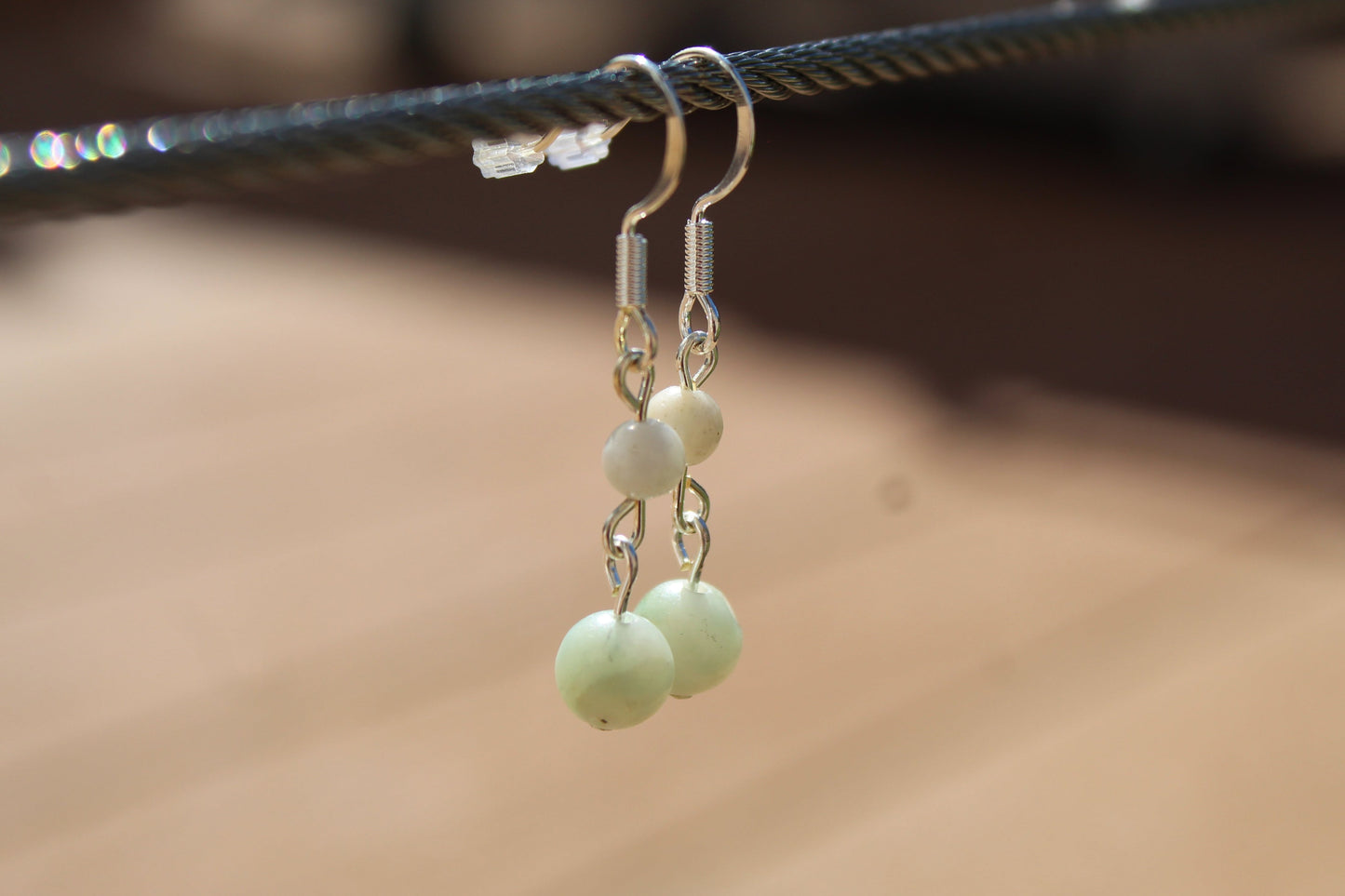 Silver Plated Amazonite Drop Earrings