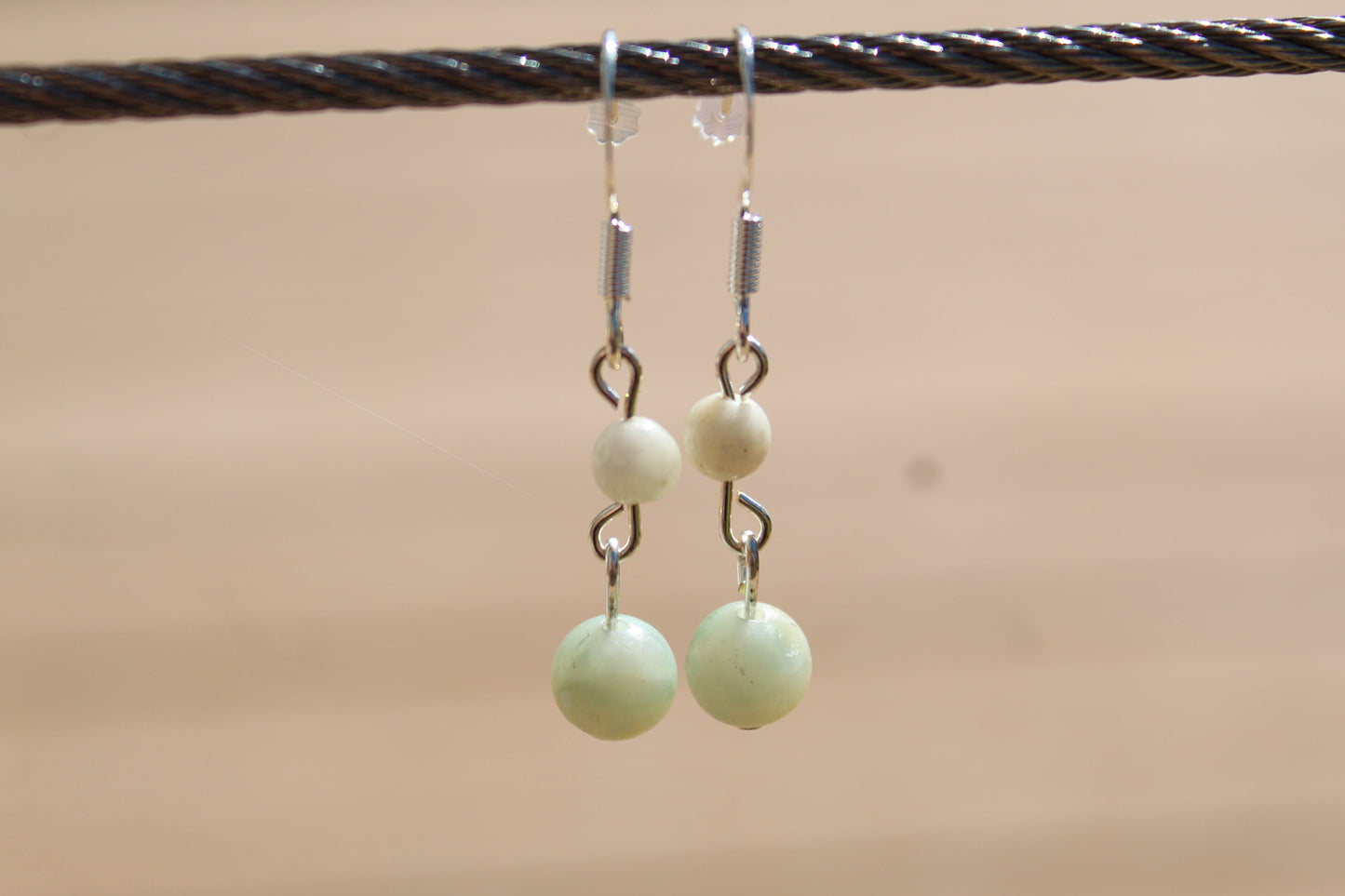 Silver Plated Amazonite Drop Earrings