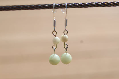 Silver Plated Amazonite Drop Earrings