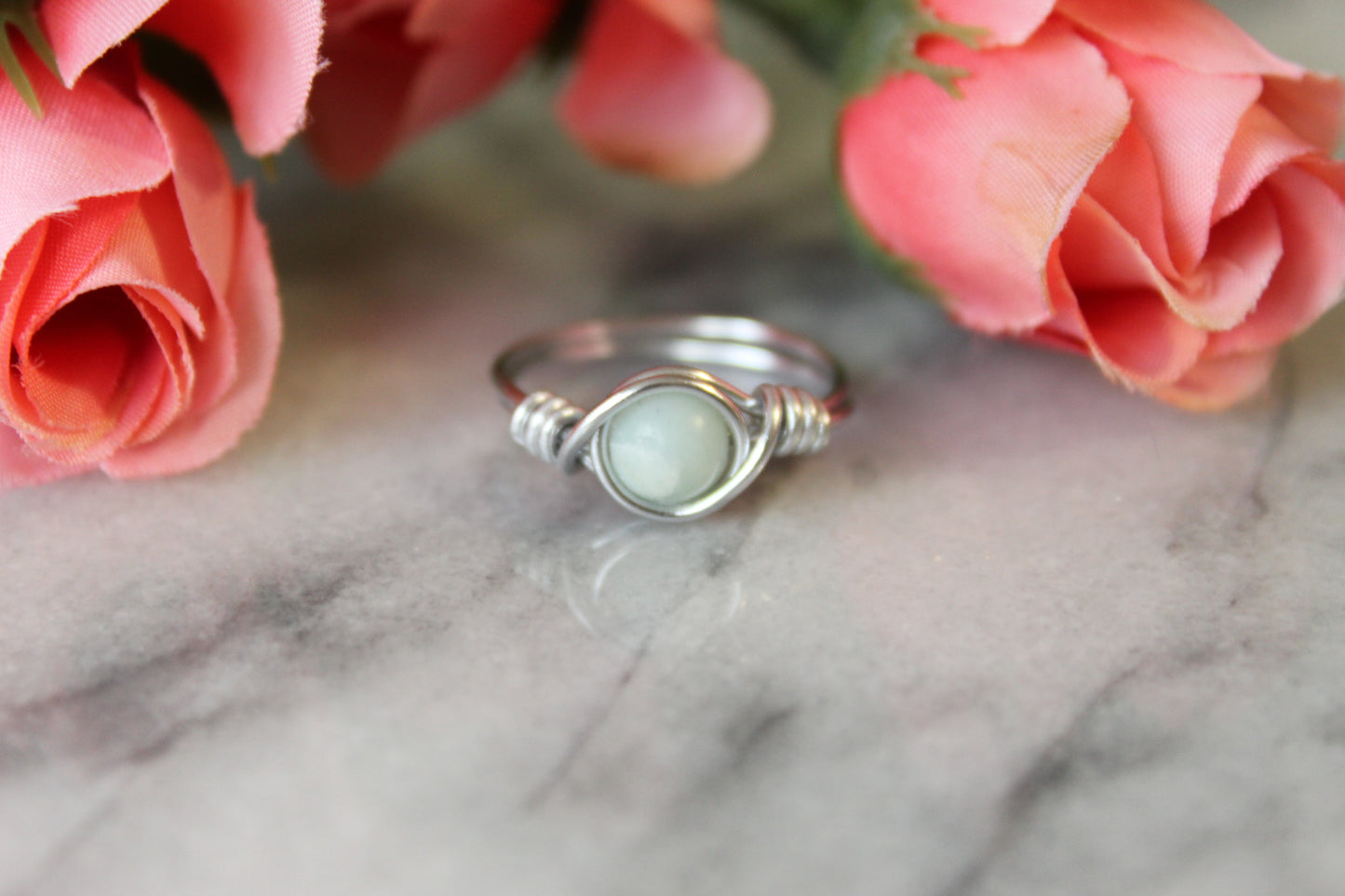 Amazonite Wire Wrapped Ring