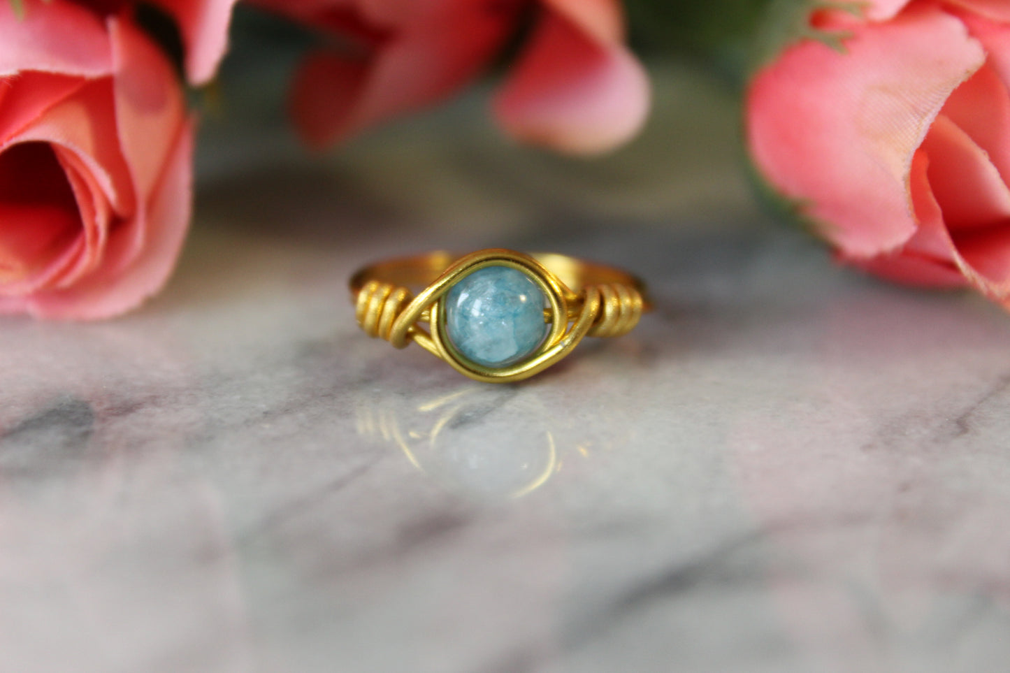 Chalcedony Wire Wrapped Ring