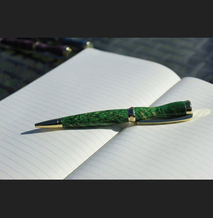 Handmade Green Elder Wood Ballpoint Pen - Aspden & Co Limited Liability Company