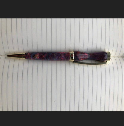 Handmade Pink & Blue Swirl Wooden Ballpoint Pen - Aspden & Co Limited Liability Company