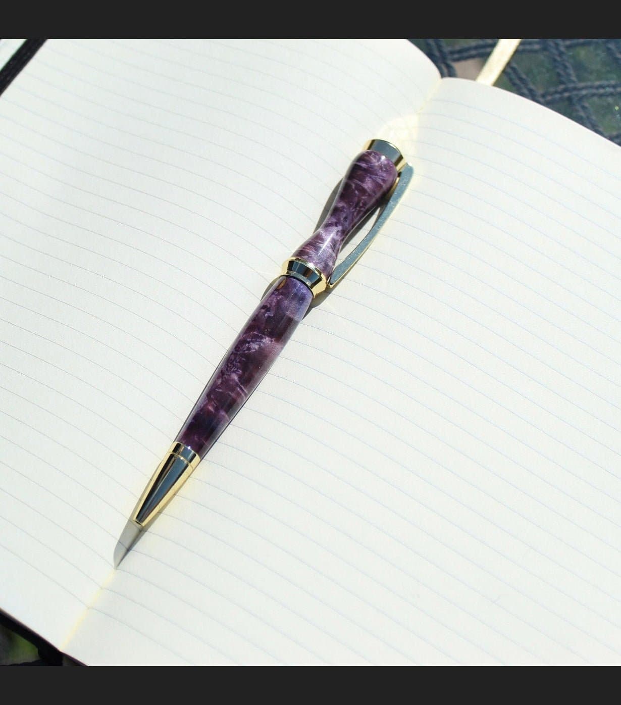 Handmade Purple Elder wood Ballpoint Pen - Aspden & Co Limited Liability Company