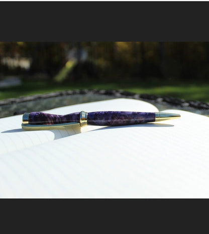 Handmade Purple Elder wood Ballpoint Pen - Aspden & Co Limited Liability Company