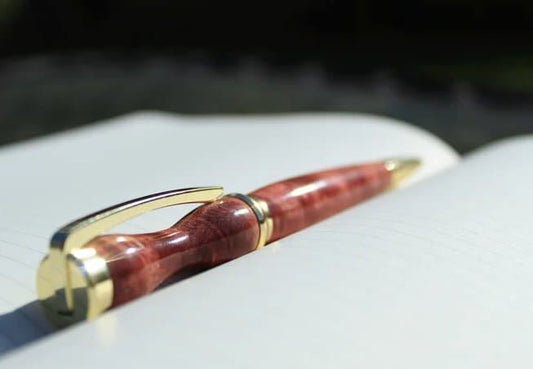 Handmade Red Elder Wood Ballpoint Pen - Aspden & Co Limited Liability Company