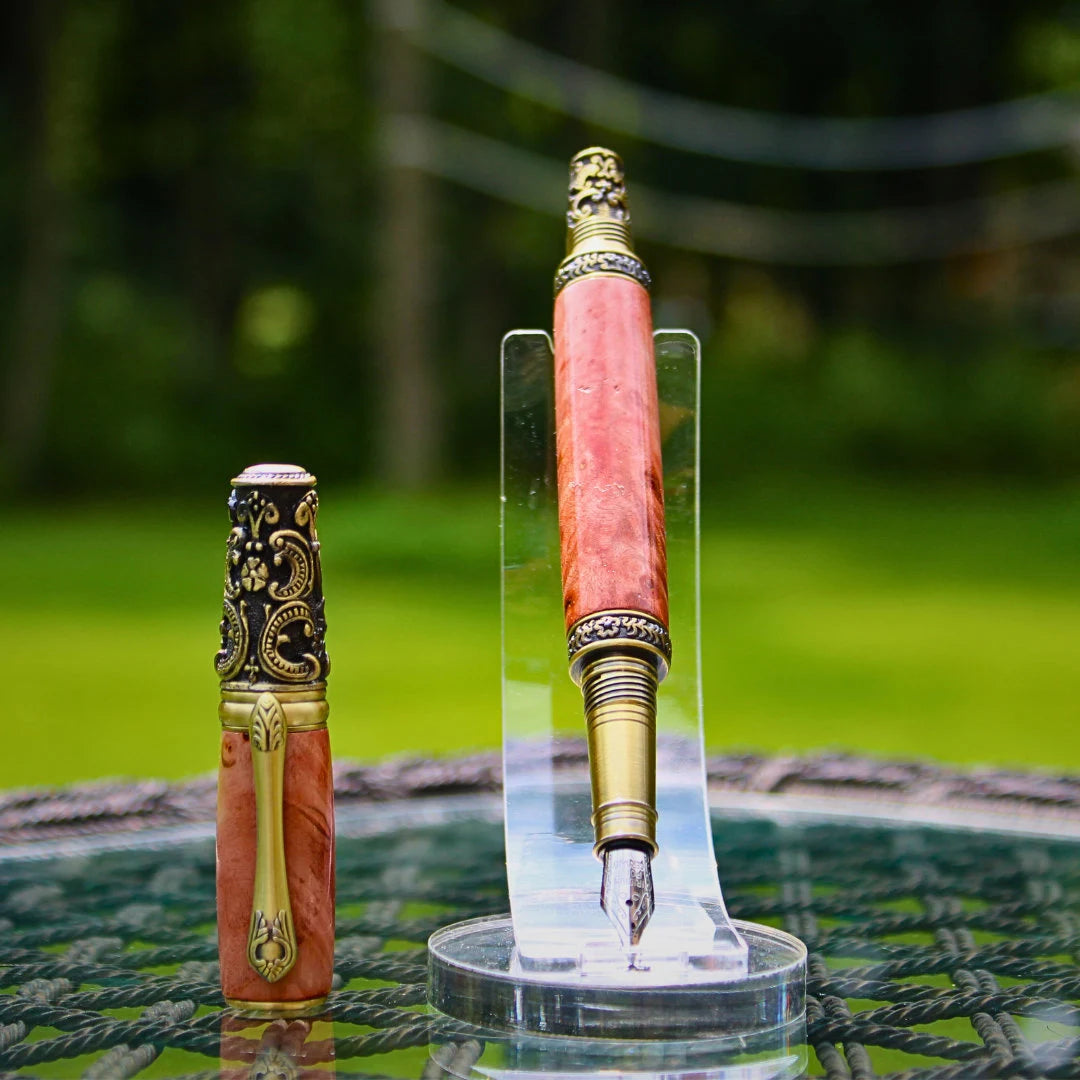 Handmade Orange Elder Wood Fountain Pen - Aspden & Co Limited Liability Company