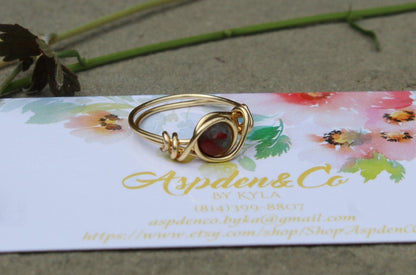 Indian Agate Wire Wrapped ring - Aspden & Co Limited Liability Company