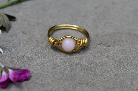 Rose Quartz Wire Wrapped Ring - Aspden & Co Limited Liability Company
